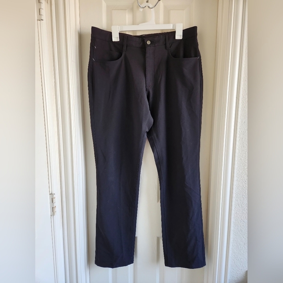 Footjoy Athletic Fit Golf Pants Mens Size 35x32 Black Stretch Back Logo - Picture 1 of 6